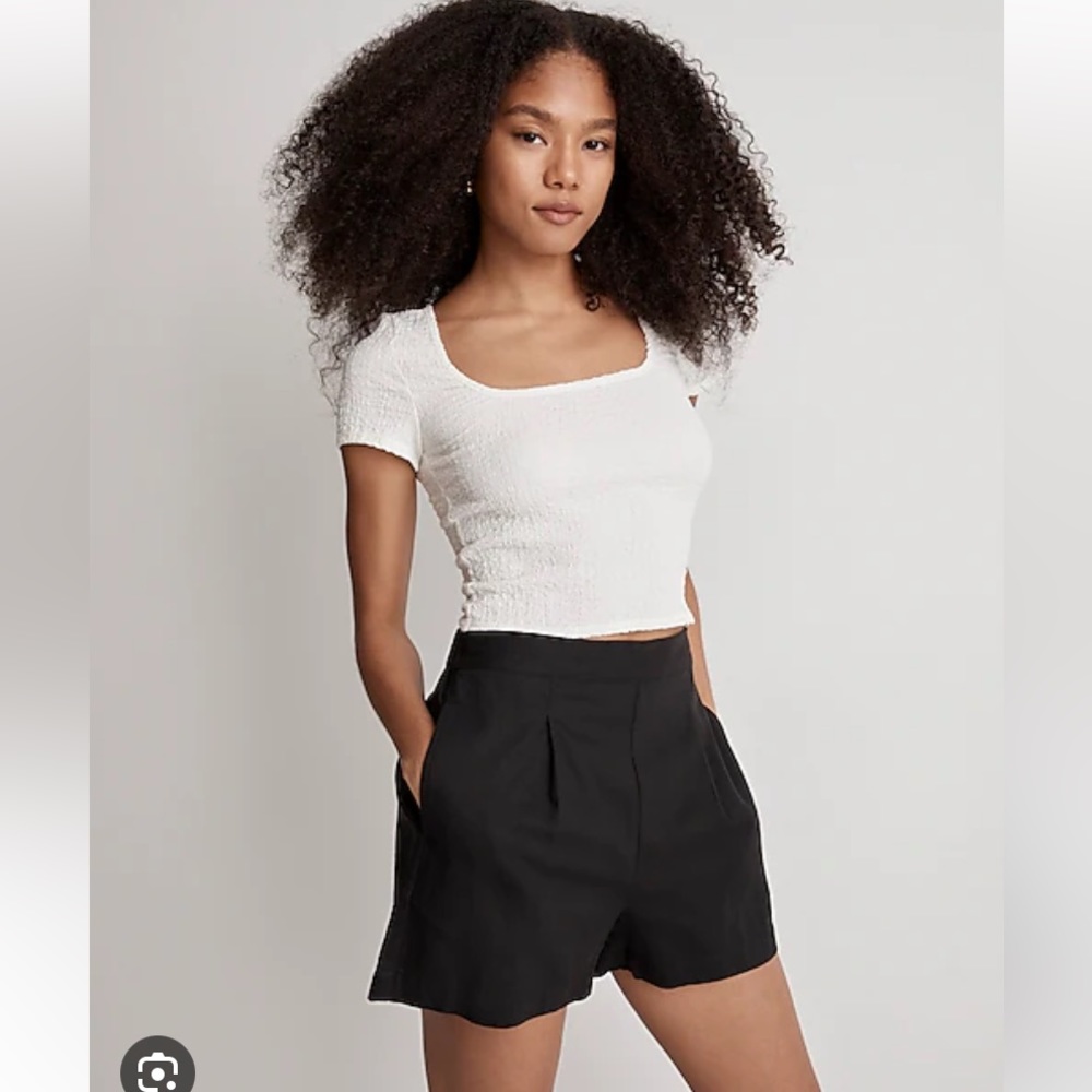 NWOT Madewell Clean Pull-On Shorts in Linen-Cotton - Black